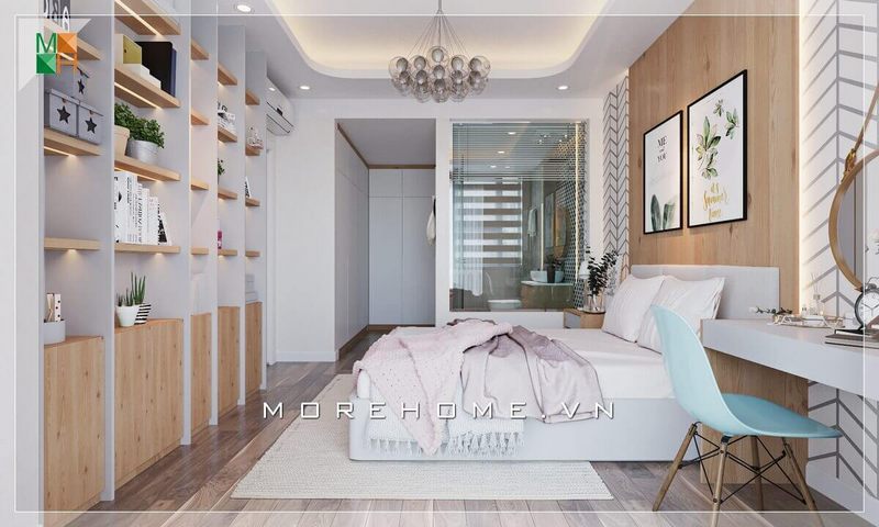 Kính làm cho nhà vệ sinh phòng ngủ trở nên sang trọng, tạo nên sự cao cấp và hiện đại cho căn phòng ngủ.
